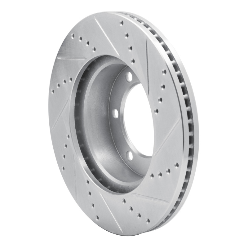 Toyota Sequoia Brake Rotor (1) - Front Left - R1 Concepts - Drilled & Slotted - Silver - `00-`07